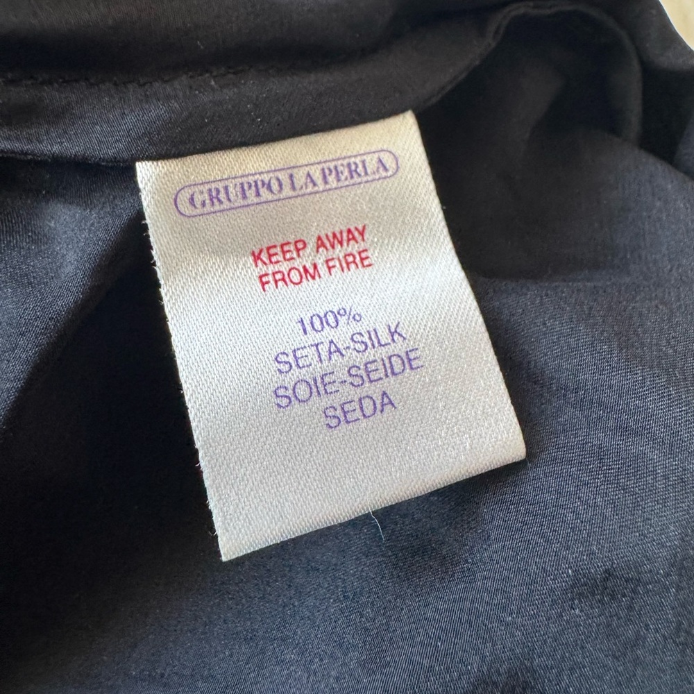 La Perla Black Silk Satin Chemise with Lace Detailing - Picture 4 of 9